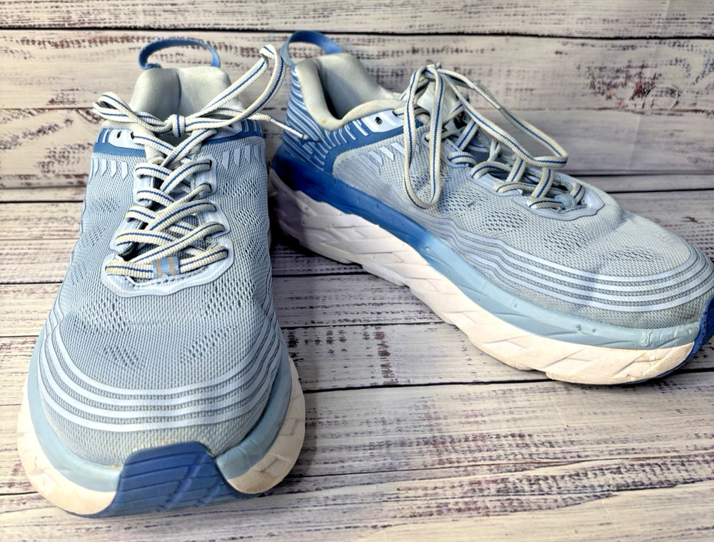 Hoka One One Bondi 6 Serenity Palace Blue Running Shoes 9.5 SEE PICTURES